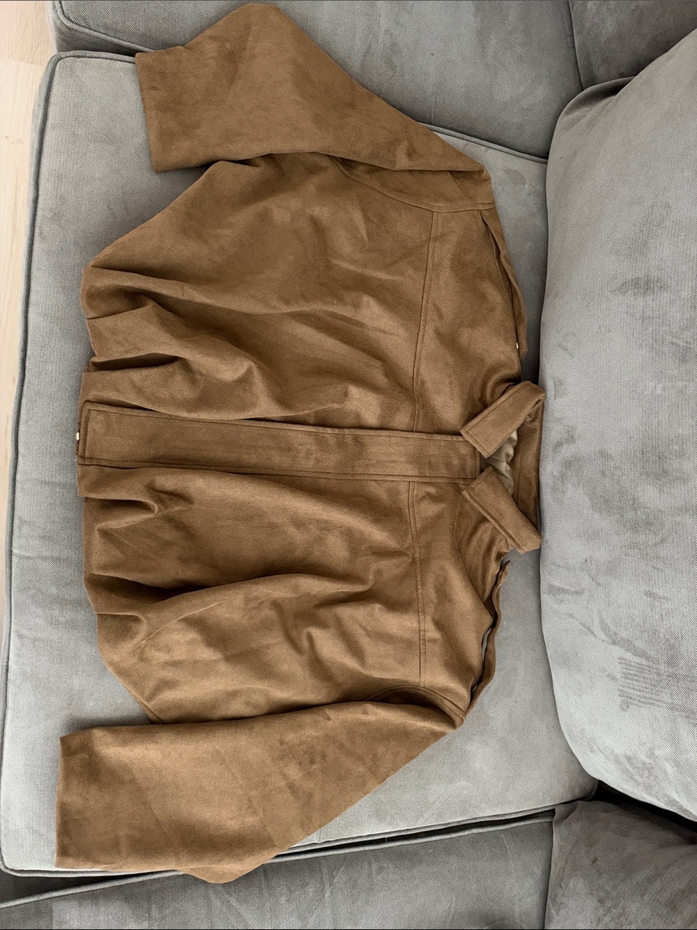 Brown Faux Suede Bomber Jacket